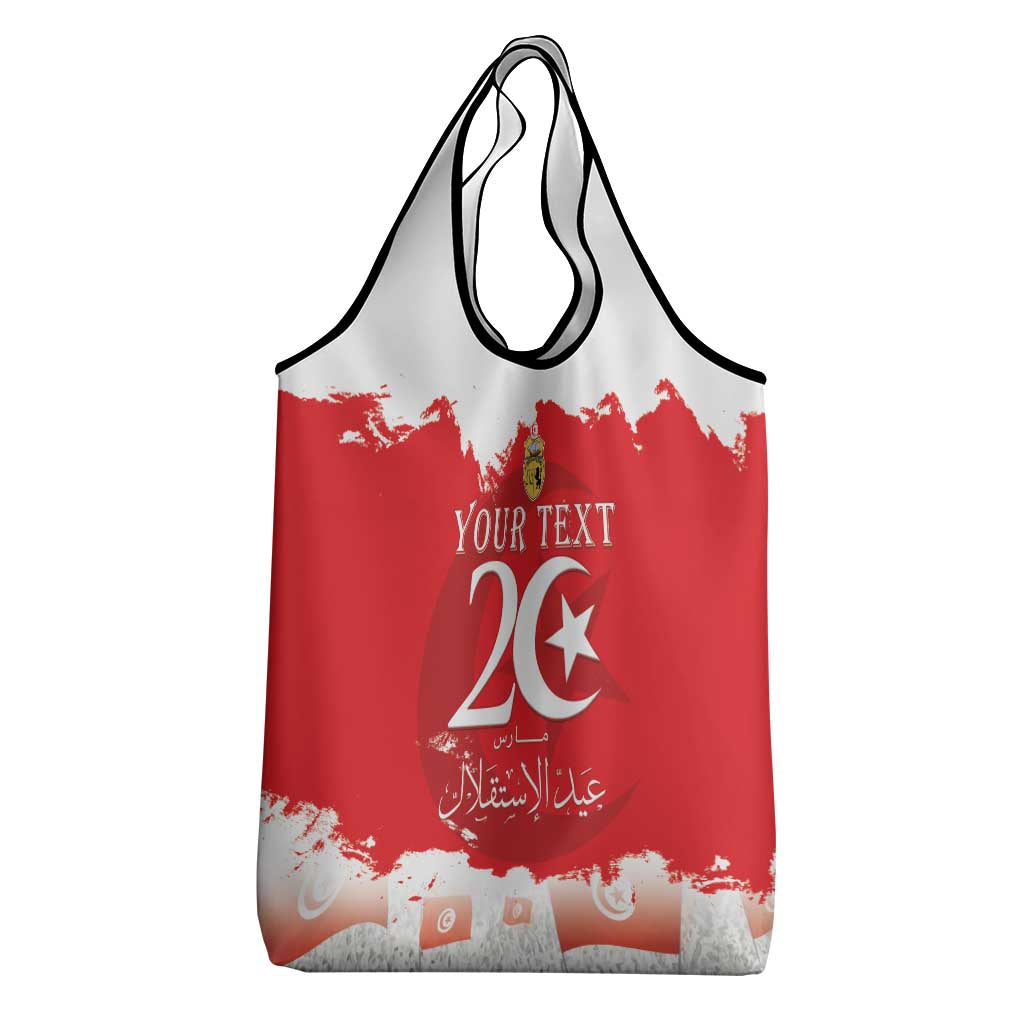 Personalized Afro Tunisia Grocery Bag Happy 69th Anniversary Independence