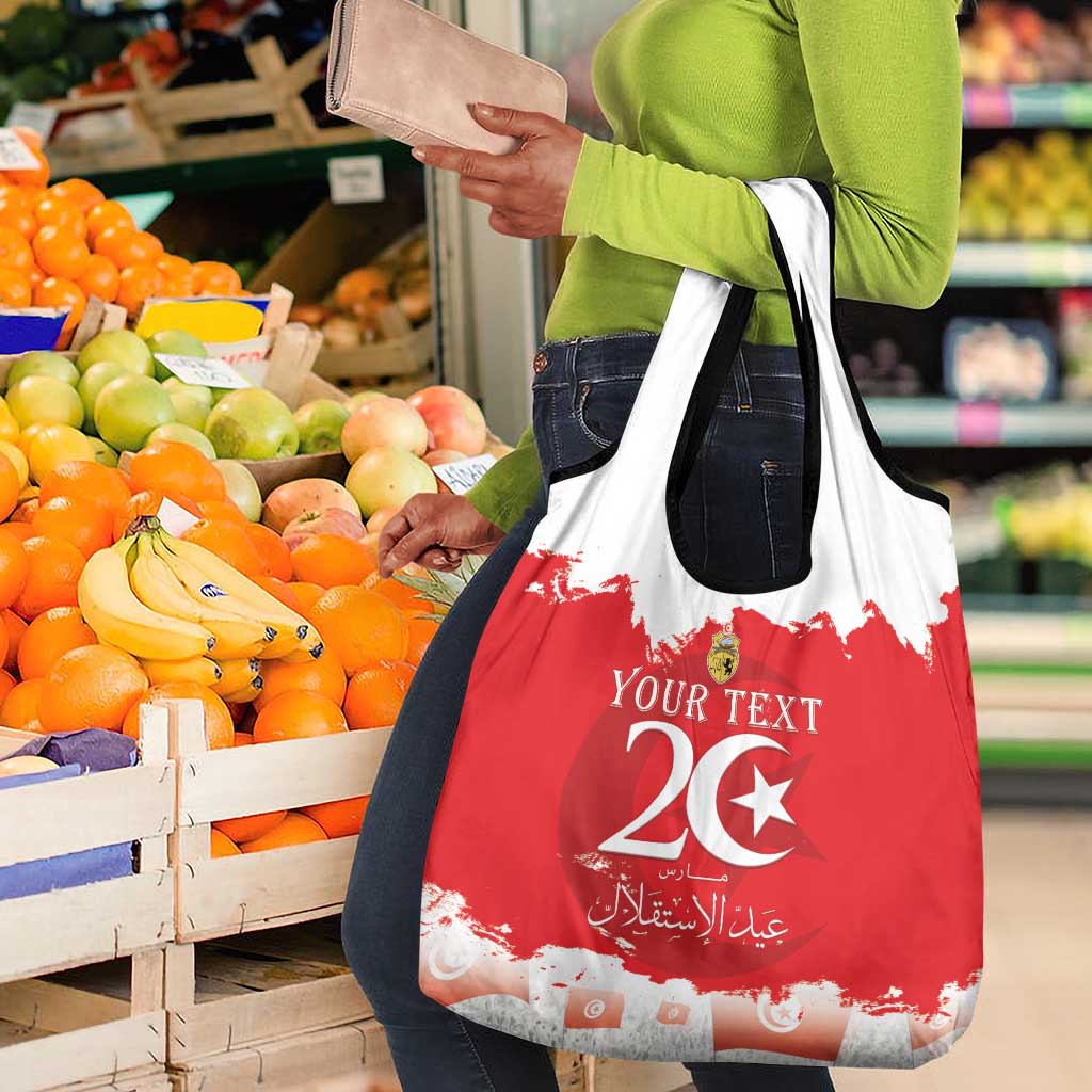 Personalized Afro Tunisia Grocery Bag Happy 69th Anniversary Independence