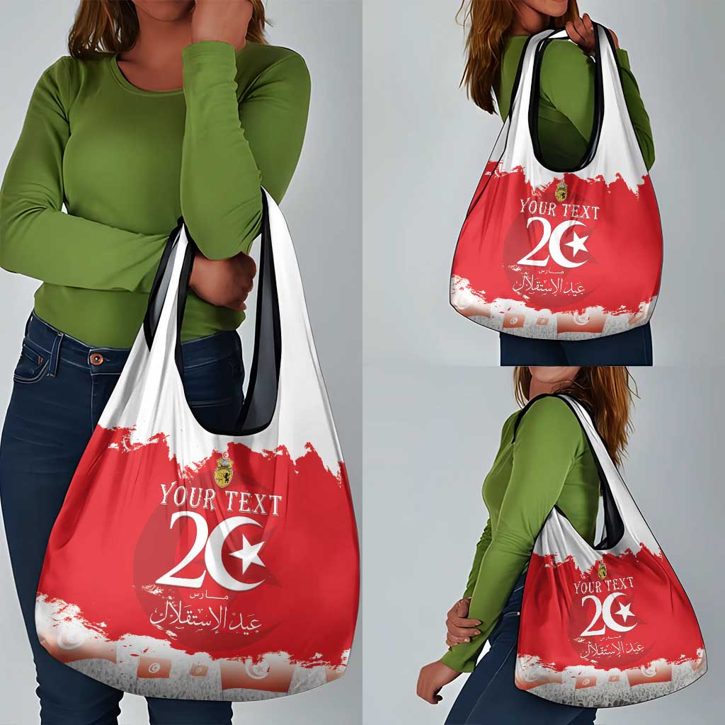 Personalized Afro Tunisia Grocery Bag Happy 69th Anniversary Independence