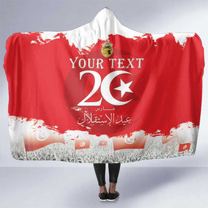 Personalized Afro Tunisia Hooded Blanket Happy 69th Anniversary Independence