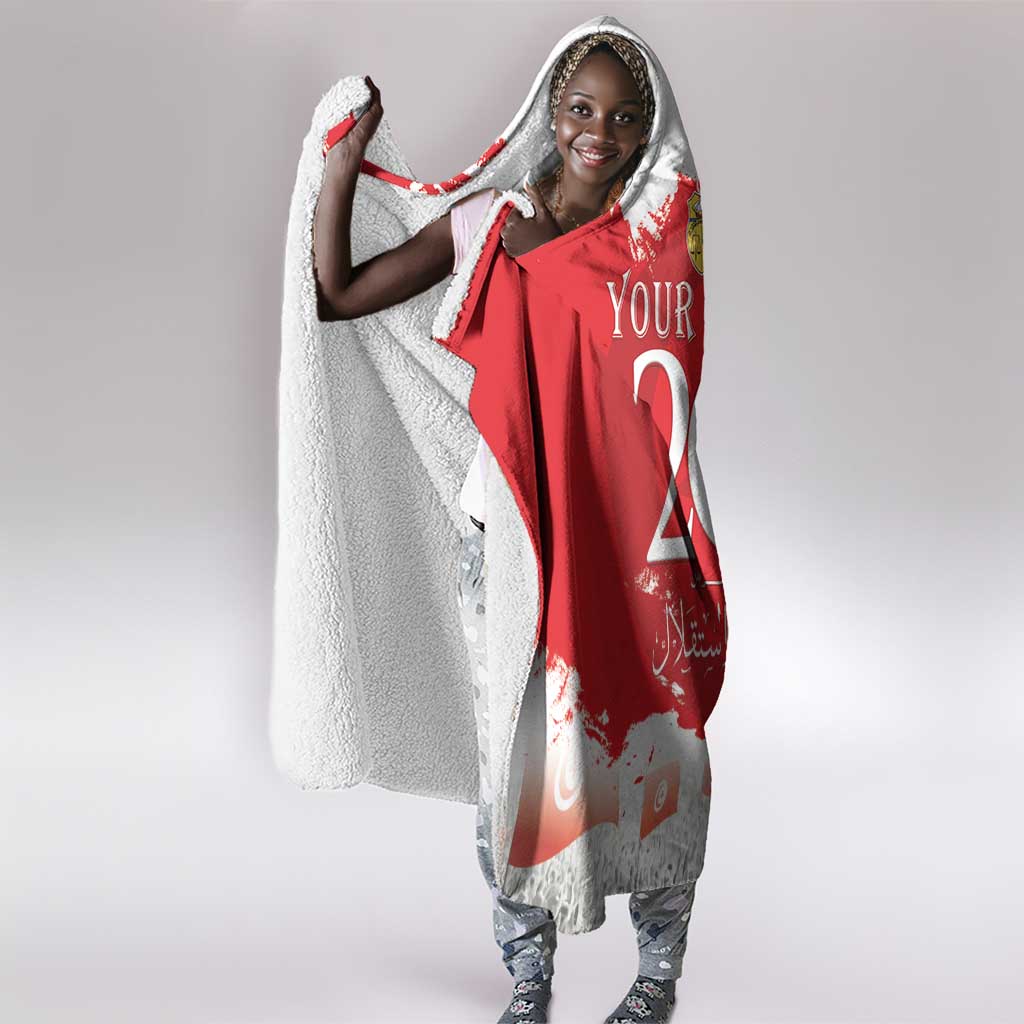 Personalized Afro Tunisia Hooded Blanket Happy 69th Anniversary Independence
