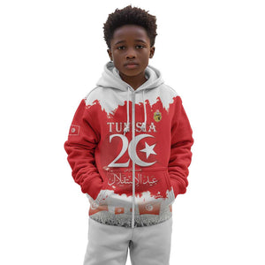 Personalized Afro Tunisia Kid Hoodie Happy 69th Anniversary Independence