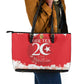 Personalized Afro Tunisia Leather Tote Bag Happy 69th Anniversary Independence