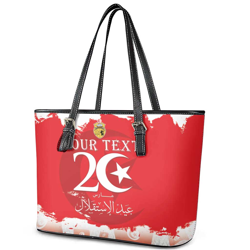 Personalized Afro Tunisia Leather Tote Bag Happy 69th Anniversary Independence