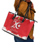 Personalized Afro Tunisia Leather Tote Bag Happy 69th Anniversary Independence
