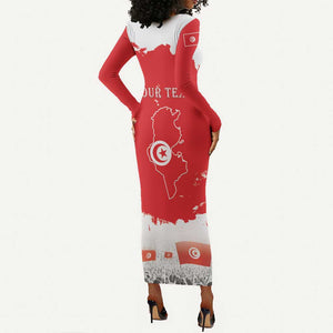 Personalized Afro Tunisia Long Sleeve Bodycon Dress Happy 69th Anniversary Independence LT15
