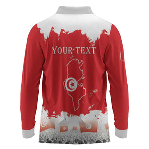 Personalized Afro Tunisia Long Sleeve Polo Shirt Happy 69th Anniversary Independence