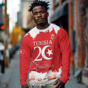 Personalized Afro Tunisia Long Sleeve Shirt Happy 69th Anniversary Independence