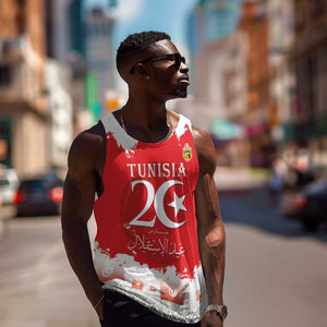 Personalized Afro Tunisia Men Tank Top Happy 69th Anniversary Independence