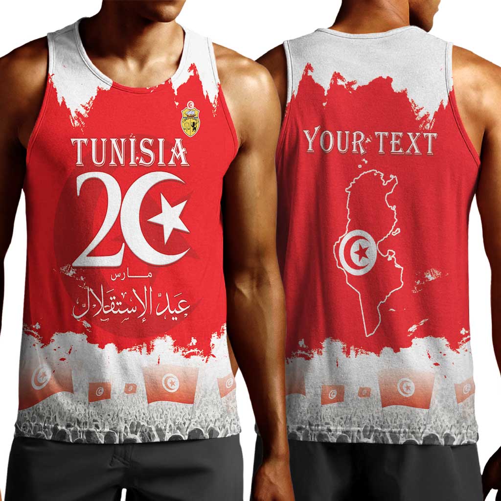 Personalized Afro Tunisia Men Tank Top Happy 69th Anniversary Independence