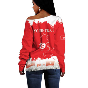 Personalized Afro Tunisia Off Shoulder Sweater Happy 69th Anniversary Independence