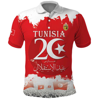 Personalized Afro Tunisia Polo Shirt Happy 69th Anniversary Independence
