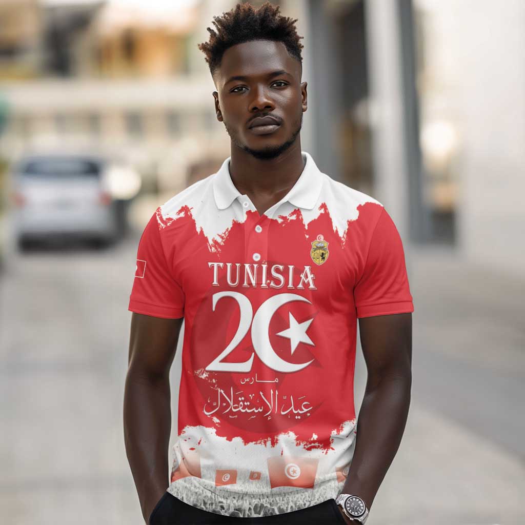 Personalized Afro Tunisia Polo Shirt Happy 69th Anniversary Independence