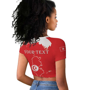 Personalized Afro Tunisia Raglan Cropped T shirt Happy 69th Anniversary Independence