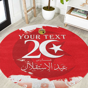 Personalized Afro Tunisia Round Carpet Happy 69th Anniversary Independence