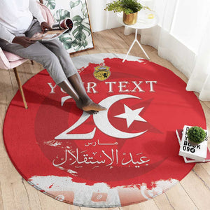 Personalized Afro Tunisia Round Carpet Happy 69th Anniversary Independence