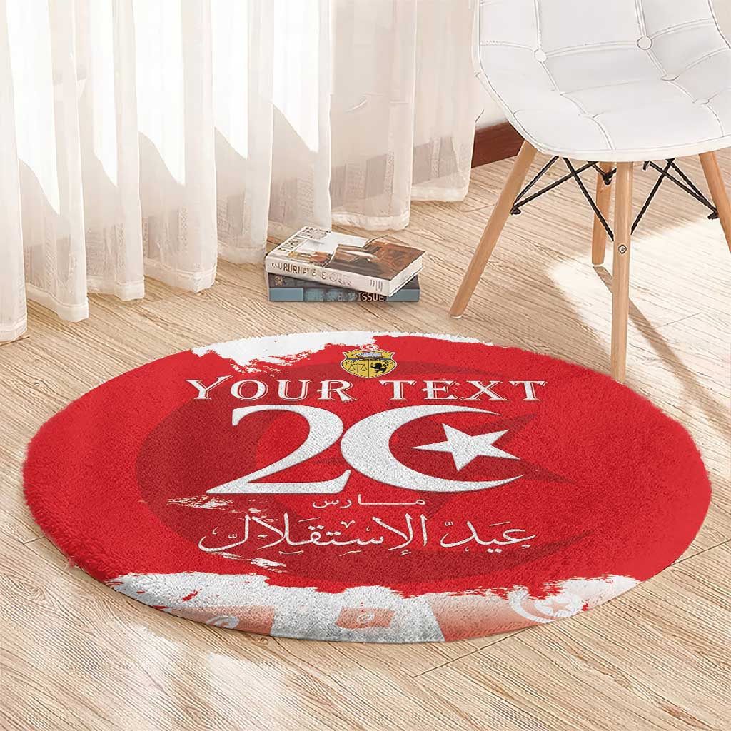 Personalized Afro Tunisia Round Carpet Happy 69th Anniversary Independence