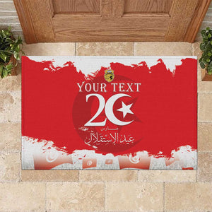 Personalized Afro Tunisia Rubber Doormat Happy 69th Anniversary Independence