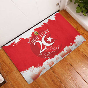 Personalized Afro Tunisia Rubber Doormat Happy 69th Anniversary Independence