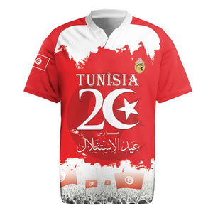 Personalized Afro Tunisia Rugby Jersey Happy 69th Anniversary Independence