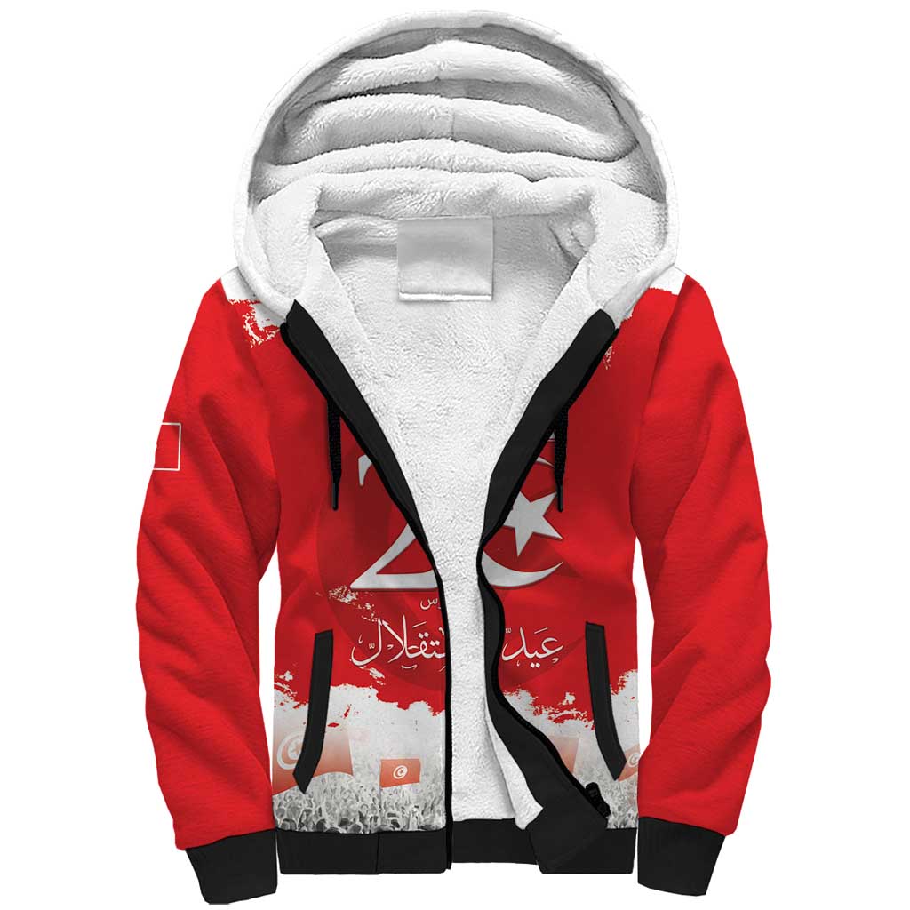 Personalized Afro Tunisia Sherpa Hoodie Happy 69th Anniversary Independence