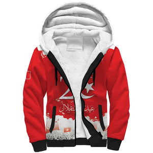 Personalized Afro Tunisia Sherpa Hoodie Happy 69th Anniversary Independence