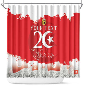 Personalized Afro Tunisia Shower Curtain Happy 69th Anniversary Independence