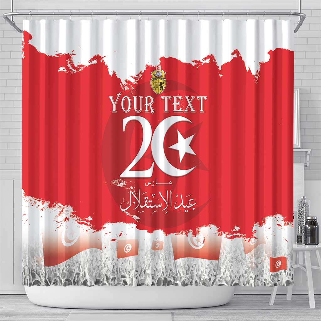 Personalized Afro Tunisia Shower Curtain Happy 69th Anniversary Independence