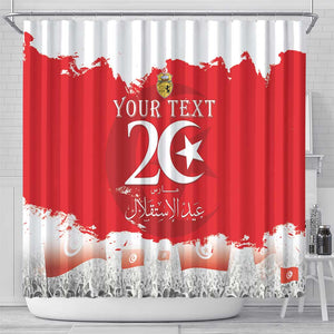 Personalized Afro Tunisia Shower Curtain Happy 69th Anniversary Independence
