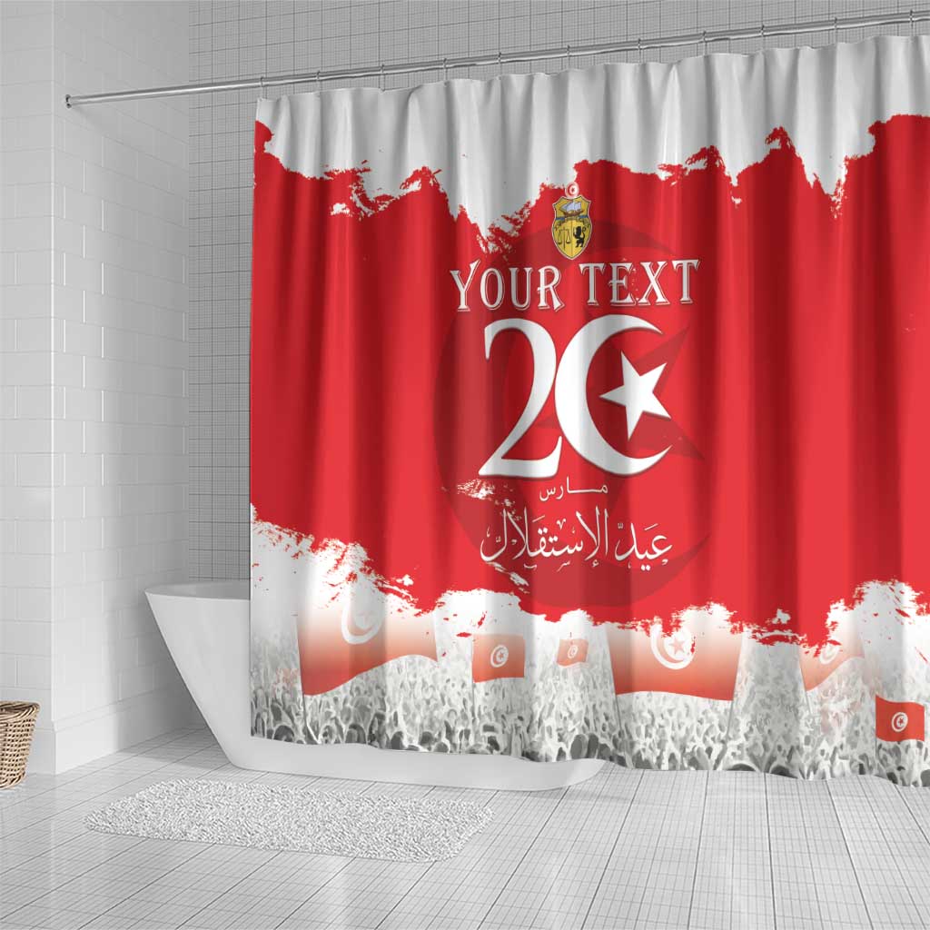 Personalized Afro Tunisia Shower Curtain Happy 69th Anniversary Independence