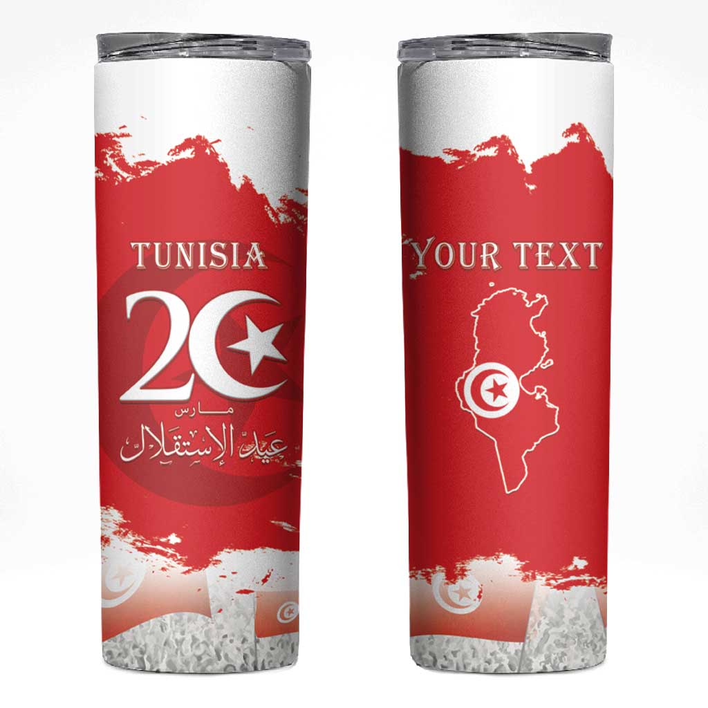 Personalized Afro Tunisia Skinny Tumbler Happy 69th Anniversary Independence