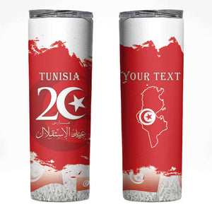 Personalized Afro Tunisia Skinny Tumbler Happy 69th Anniversary Independence