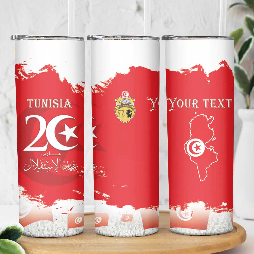 Personalized Afro Tunisia Skinny Tumbler Happy 69th Anniversary Independence