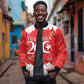 Personalized Afro Tunisia Sleeve Zip Bomber Jacket Happy 69th Anniversary Independence