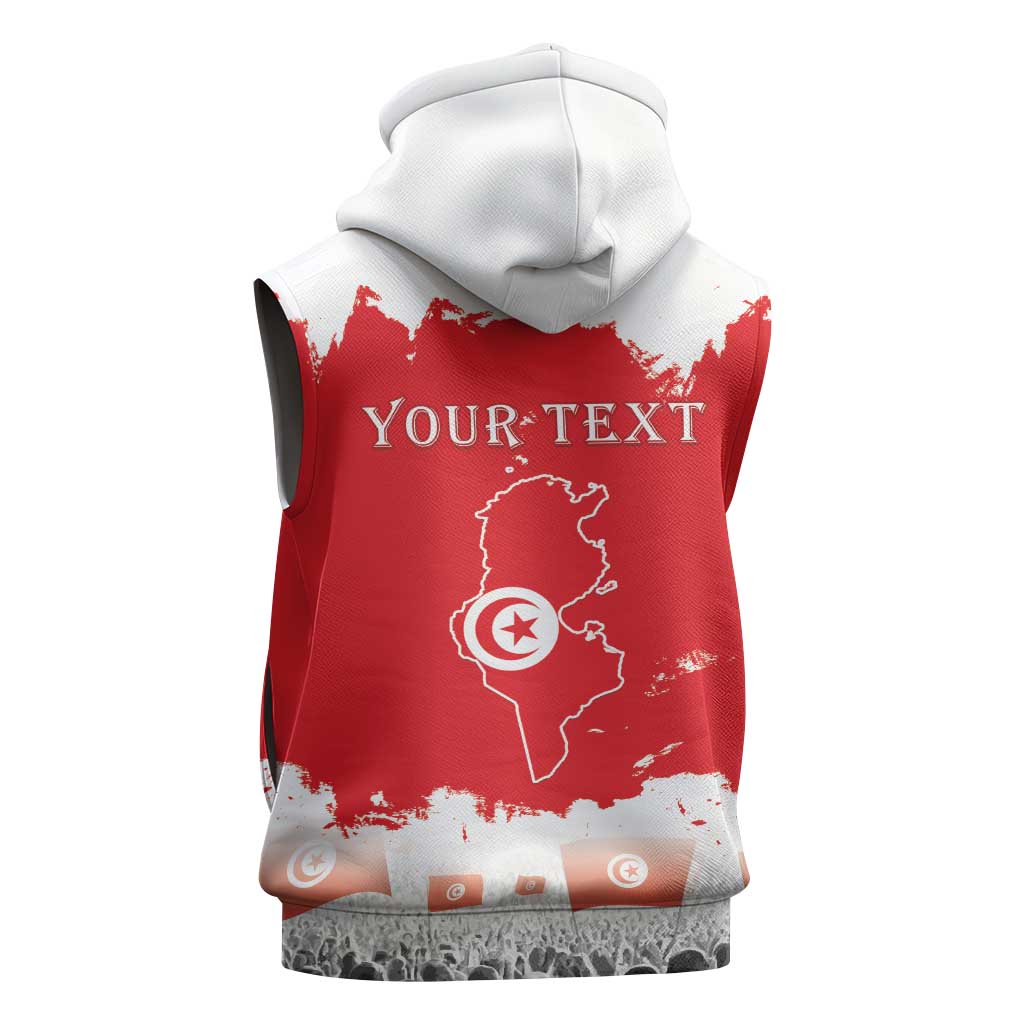 Personalized Afro Tunisia Sleeveless Hoodie Happy 69th Anniversary Independence - African Pride
