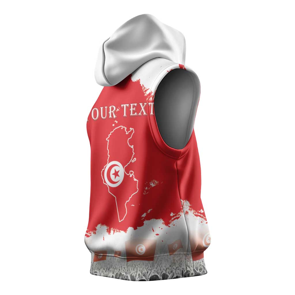Personalized Afro Tunisia Sleeveless Hoodie Happy 69th Anniversary Independence - African Pride