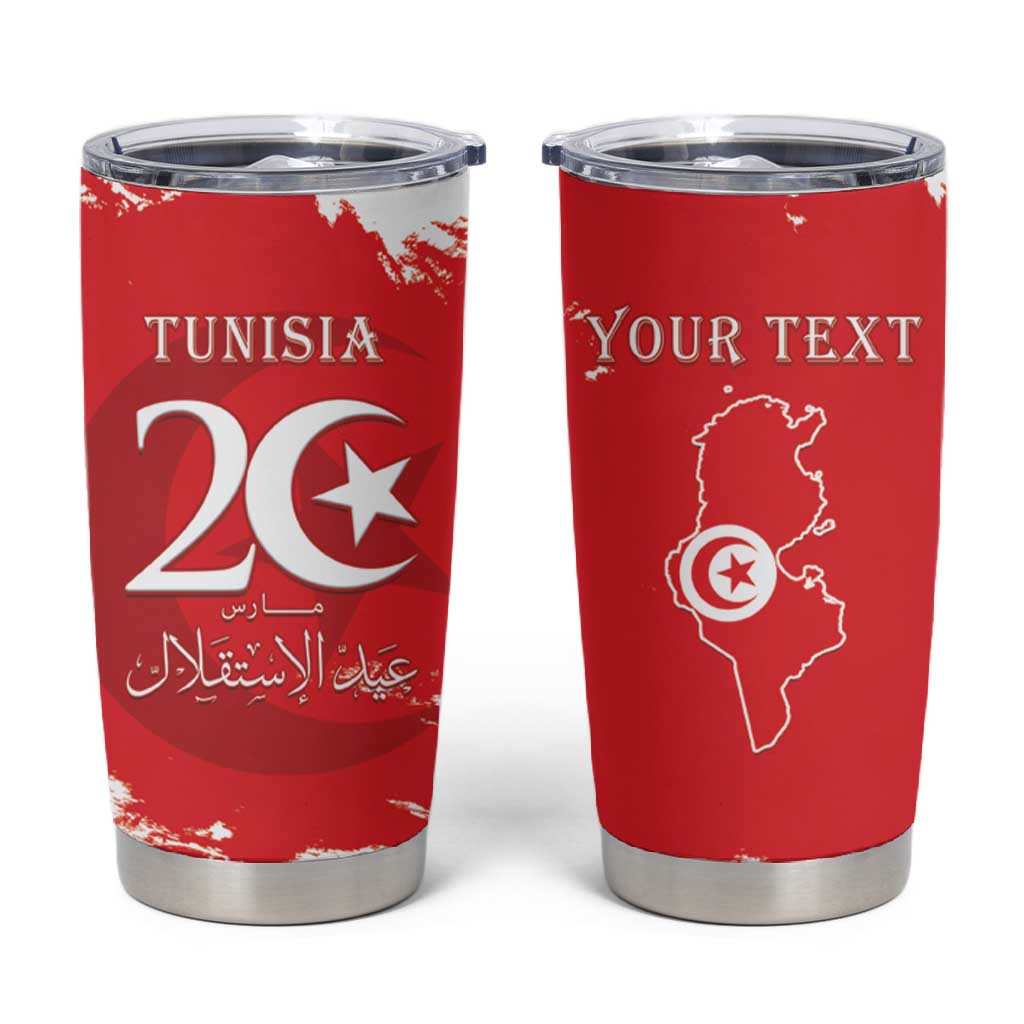 Personalized Afro Tunisia Tumbler Cup Happy 69th Anniversary Independence