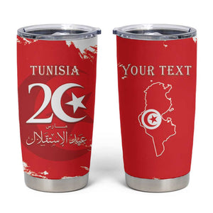 Personalized Afro Tunisia Tumbler Cup Happy 69th Anniversary Independence