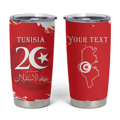 Personalized Afro Tunisia Tumbler Cup Happy 69th Anniversary Independence
