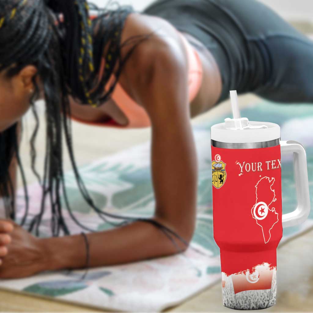 Personalized Afro Tunisia Tumbler With Handle Happy 69th Anniversary Independence