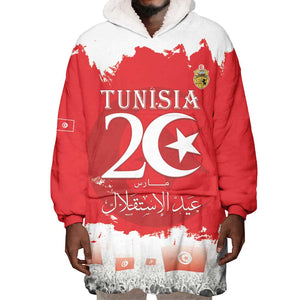 Personalized Afro Tunisia Wearable Blanket Hoodie Happy 69th Anniversary Independence