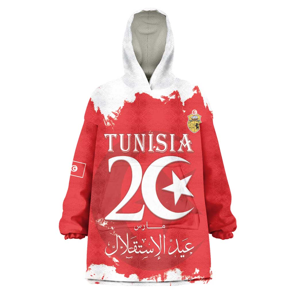 Personalized Afro Tunisia Wearable Blanket Hoodie Happy 69th Anniversary Independence