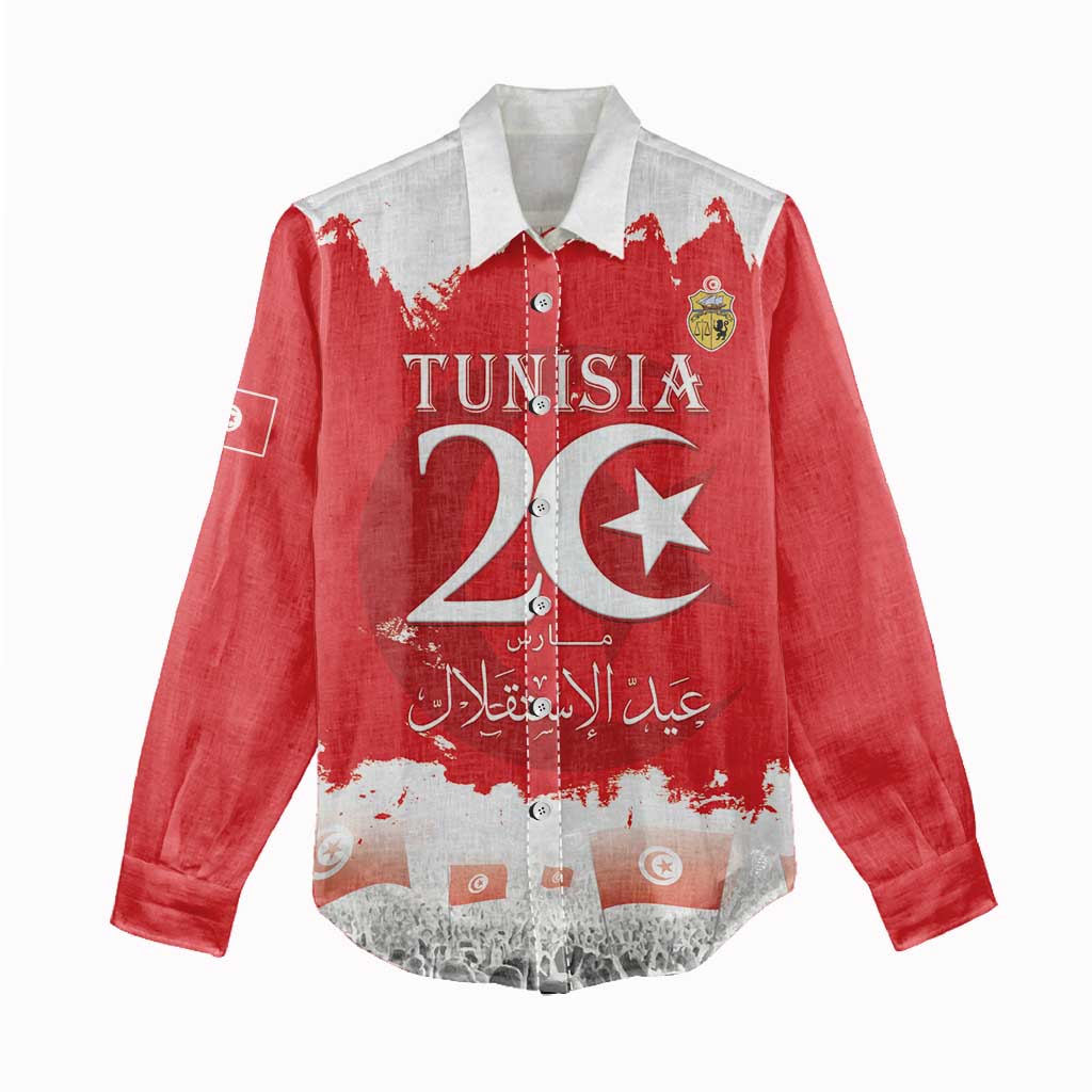 Personalized Afro Tunisia Women Casual Shirt Happy 69th Anniversary Independence LT15