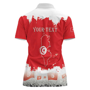 Personalized Afro Tunisia Women Polo Shirt Happy 69th Anniversary Independence