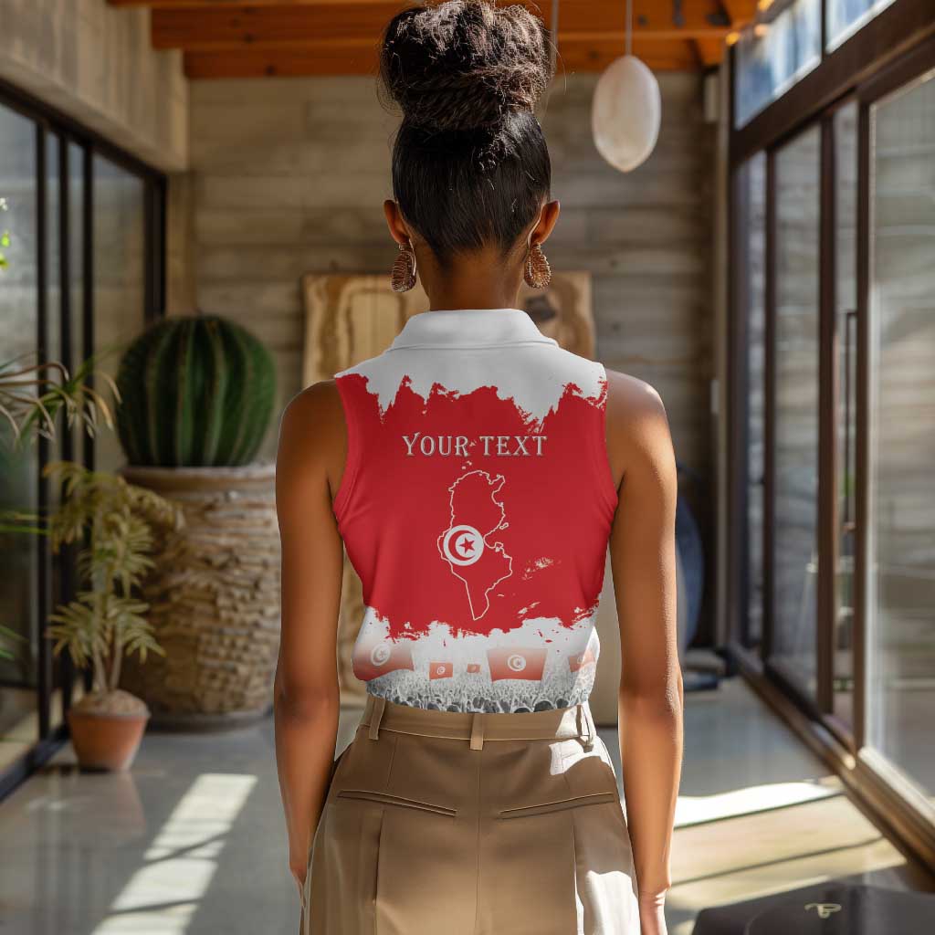 Personalized Afro Tunisia Women Sleeveless Polo Shirt Happy 69th Anniversary Independence