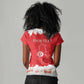 Personalized Afro Tunisia Women V-Neck T-Shirt Happy 69th Anniversary Independence
