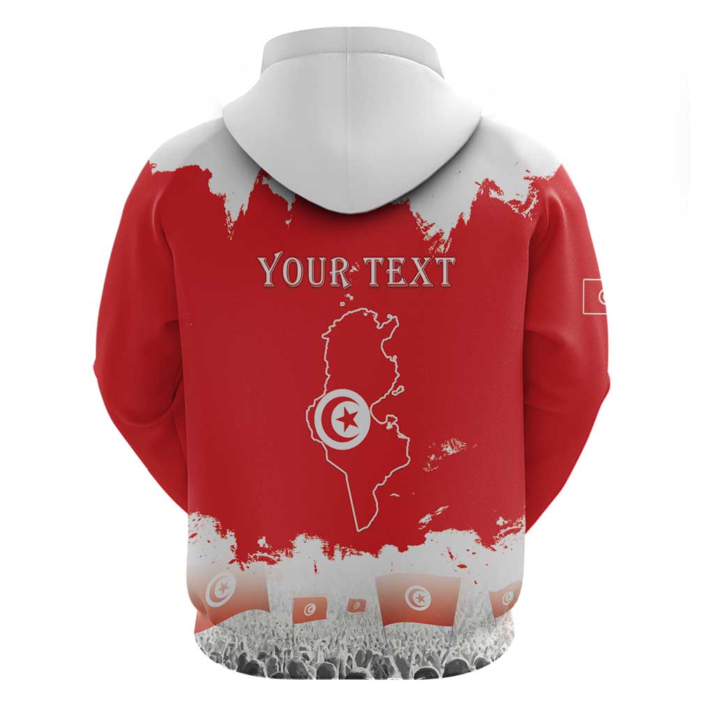 Personalized Afro Tunisia Zip Hoodie Happy 69th Anniversary Independence