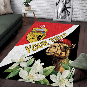 Personalized Afro Tunisia Area Rug Camelus Dromedarius With Jasmine