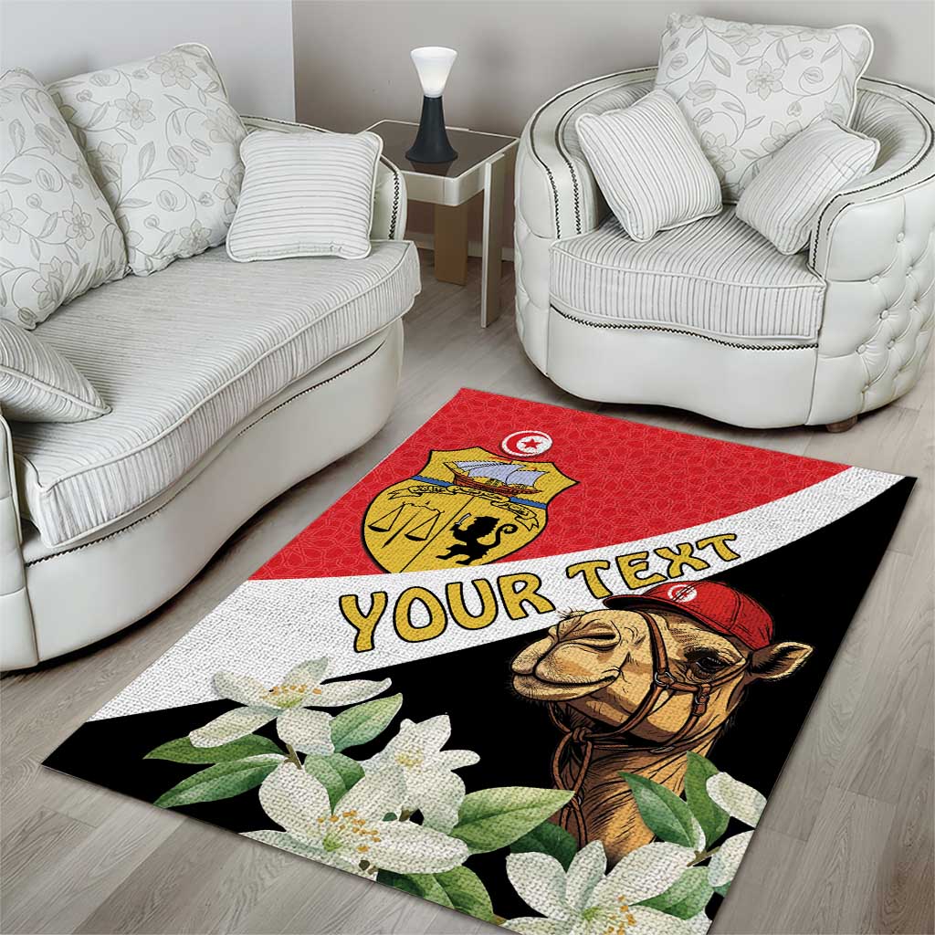 Personalized Afro Tunisia Area Rug Camelus Dromedarius With Jasmine