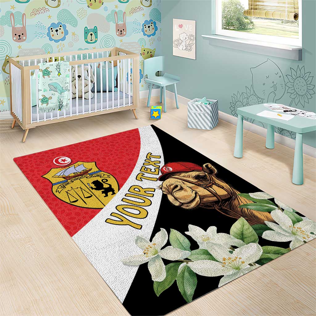 Personalized Afro Tunisia Area Rug Camelus Dromedarius With Jasmine